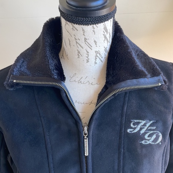 Harley Davidson Suede Faux Fir Jacket - Picture 4 of 11